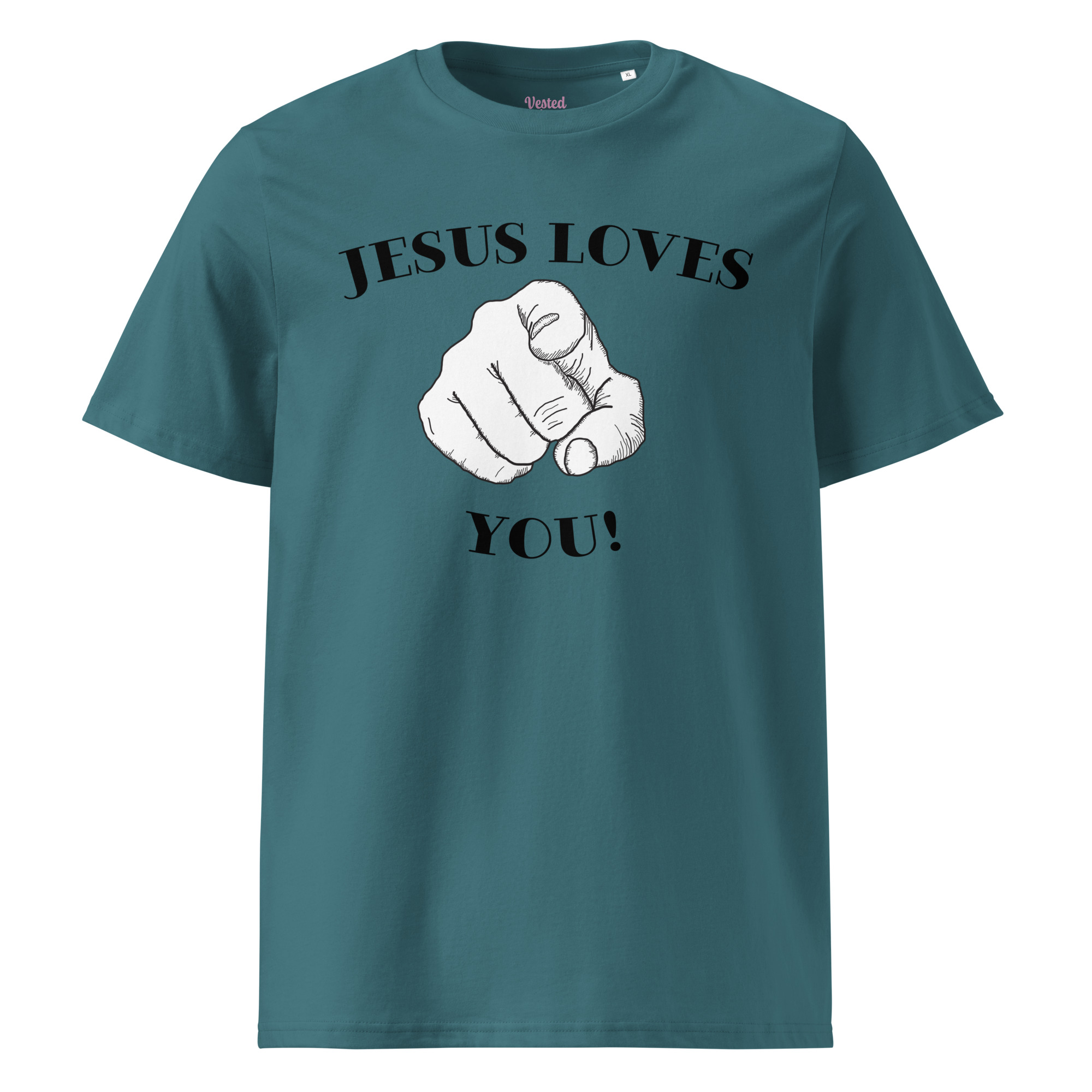 Jesus Loves You Unisex Organic Cotton T-shirt - Image 2