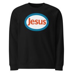 Retro-themed Unisex Organic Raglan Sweatshirt